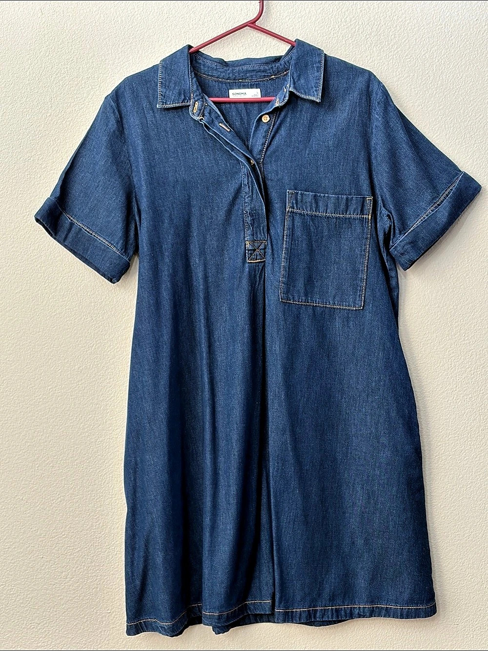 Sonoma Denim Mini Shirt Dress Size Large Like New